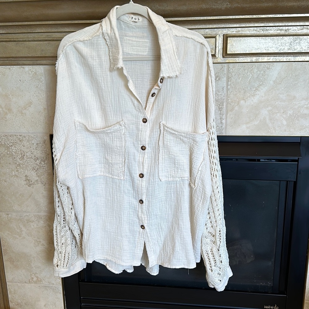 POL beige oversized shirt Size L